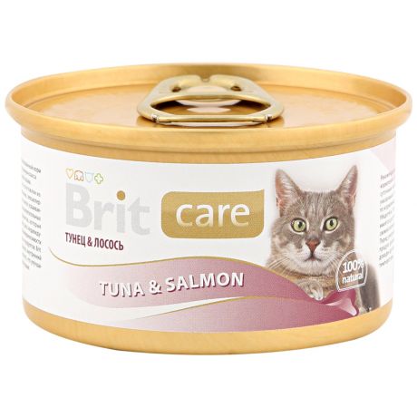Корм влажный Brit Care с тунцом и лососем для кошек 80 г