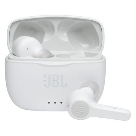 Гарнитура JBL T215 TWS, Bluetooth, вкладыши, белый [jblt215twswht]