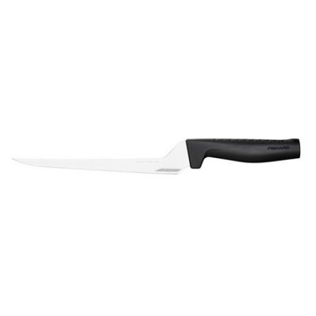 Нож кухонный Fiskars Hard Edge (1054946) стальной филейный для рыбы лезв.217мм прямая заточка черный