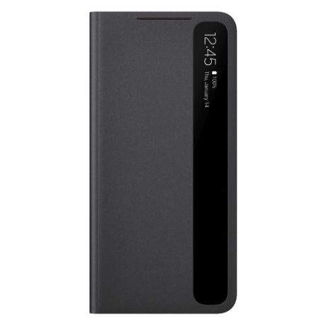 Чехол (флип-кейс) SAMSUNG Smart Clear View Cover, для Samsung Galaxy S21, черный [ef-zg991cbegru]