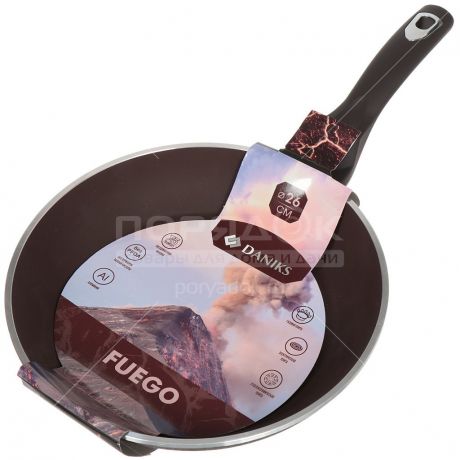Сковорода с антипригарным покрытием Daniks Fuego FP-26-50-440C без крышки, 26 см