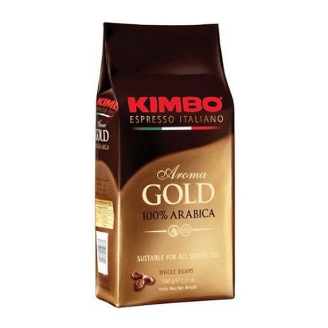 Кофе зерновой KIMBO Aroma Gold 100% Arabica, средняя обжарка, 500 гр