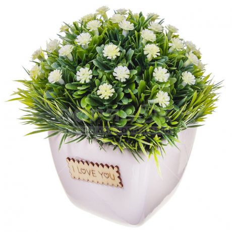 Цветок искусственный декоративный Композиция белых цветов Y6-2062 I.K, 13 см