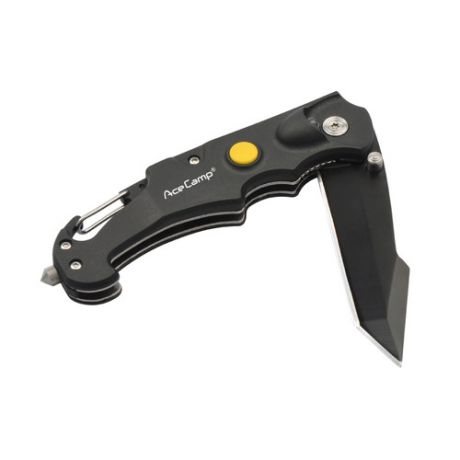 Складной нож ACECAMP 2530, 4 функций, 102мм, черный