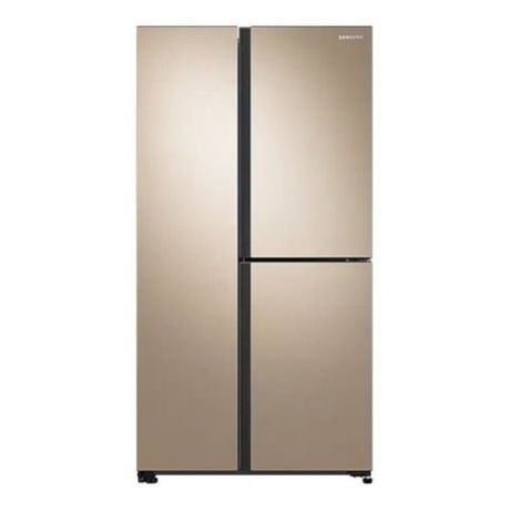 Холодильник SAMSUNG RS63R5571F8/WT, трехкамерный, золотистый