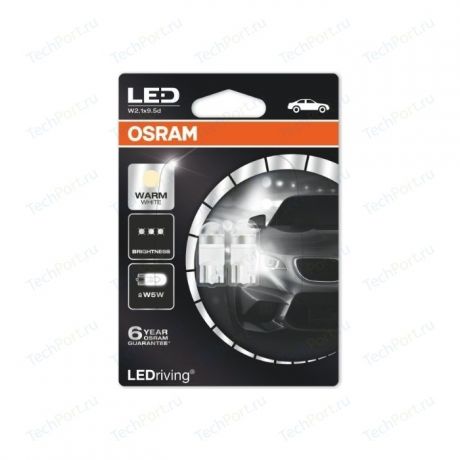 Светодиодные лампы Osram W5W LEDRIVING 4000K 12V Warm White Premium, 2шт, 2850WW-02B