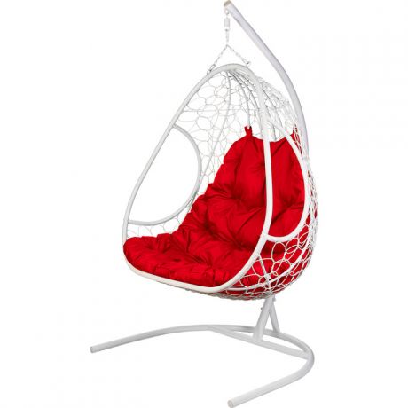 Подвесное кресло BiGarden Primavera white красная подушка
