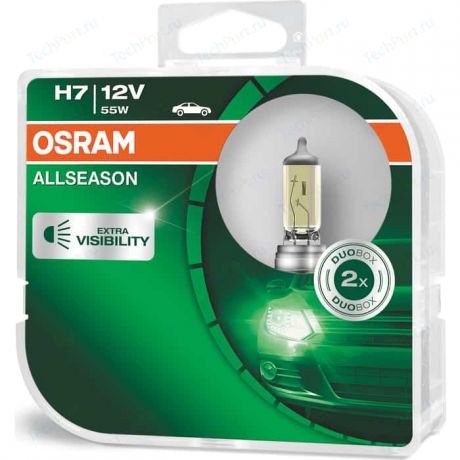 Галогенные лампы Osram H7 ALLSEASON, 3000К, 12V, 55W, 2 шт, 64210ALL-HCB