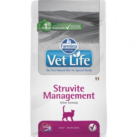 Сухой корм Farmina Vet Life Struvite Management Feline диета при МКБ и идиопатическом цистите для кошек 400г