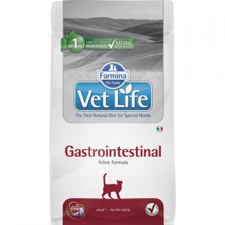 Сухой корм Farmina Vet Life Gastrointestinal Feline диета при нарушениях пищеварения для кошек 400г