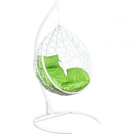 Подвесное кресло Leset Эва каркас белый, подушка зеленое яблоко
