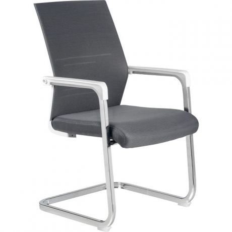 Кресло Riva Chair RCH D819 белый пластик/серая сетка (на полозьях)