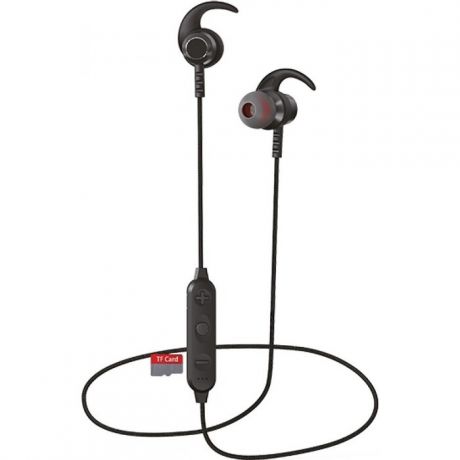 Наушники Perfeo внутриканальные с микрофоном беспроводные WOOF чёрные магнитное крепление, MP3 плеер (PF-A4904)