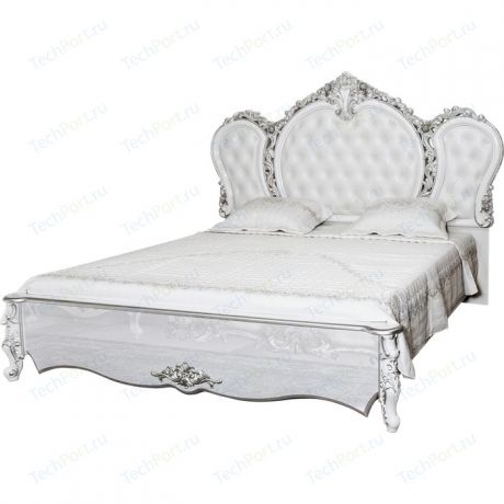Кровать Мэри Дольче Вита СДВ-03 180 белый глянец с серебром 180х200 б/м, б/о
