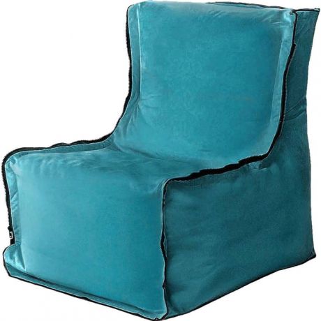 Бескаркасное кресло Mypuff Лофт бирюза мебельный велюр lf-398