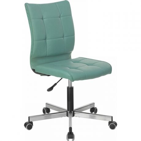 Кресло без подлокотников Brabix Stream MG-314 пятилучие серебристое, экокожа серо-голубое 532079