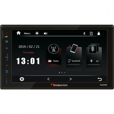 Автомагнитола Nakamichi ГУ Universal 7" NAM1700/ 2 din мультимедиа, 4х50 вт,MP3, USB, SD, BT, емкостной тач. Экран