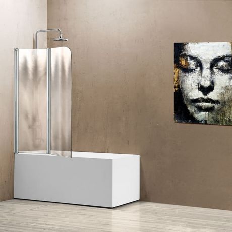 Шторка для ванной Vincea 114x140 левая, стекло шиншилла, профиль хром (VSB-12114CH-L)