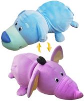 Мягкая игрушка 1toy Вывернушка: Голубой щенок-Фиолетовый слон, 76 см (Т12037)