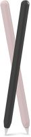 Комплект чехлов Deppa для стилуса Apple Pencil 2, 2 шт, черный/розовый