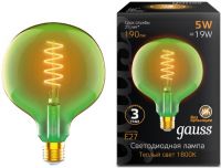 Светодиодная лампа Gauss Filament G125 5W 190lm 1800К Е27 Green Flexible (1012802105)