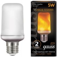 Светодиодная лампа Gauss T65 5W 20-80lm 1500K E27 Flame