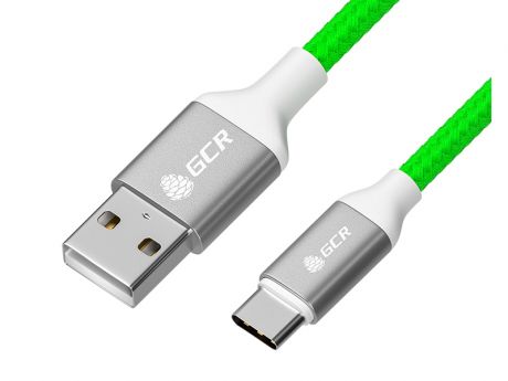 Аксессуар GCR USB - Type-C 50cm Green Nylon GCR-52496