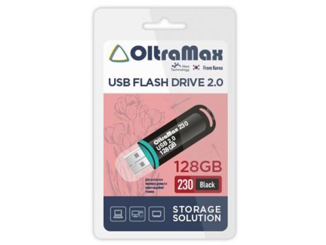 USB Flash Drive 128Gb - OltraMax 230 Black 2.0 OM-128GB-230-Black