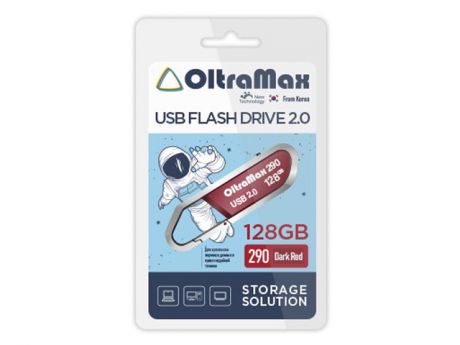 USB Flash Drive 128Gb - OltraMax 290 2.0 OM-128GB-290-Dark Red