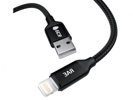 Аксессуар GCR MFI Зая USB - Lightning 1m Black GCR-52813