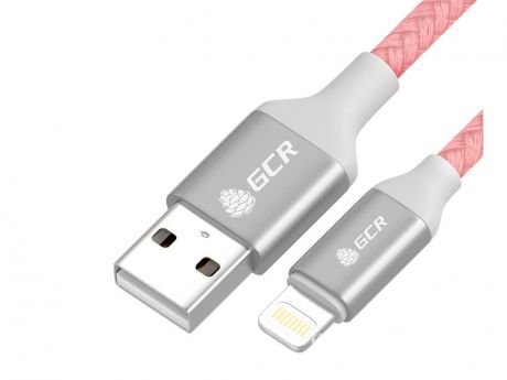 Аксессуар GCR MFI USB - Lightning 50cm Pink-White GCR-52635