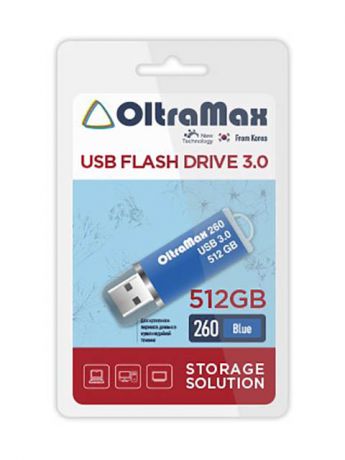 USB Flash Drive 512Gb - OltraMax 260 3.0 Blue OM-512GB-260-Blue