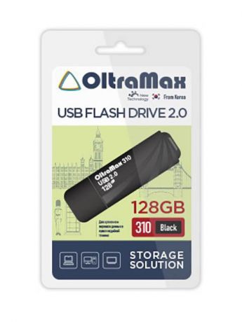 USB Flash Drive 128Gb - OltraMax 310 2.0 Black OM-128GB-310-Black