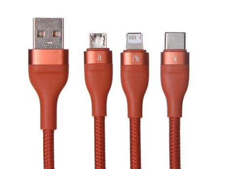 Аксессуар Baseus Flash Data Cable USB - M+L+C 5A 1.2m Orange CA1T3-07