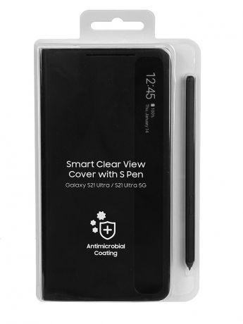 Чехол для Samsung Galaxy S21 Ultra Smart Clear View Cover с пером S Pen S Black EF-ZG99PCBEGRU
