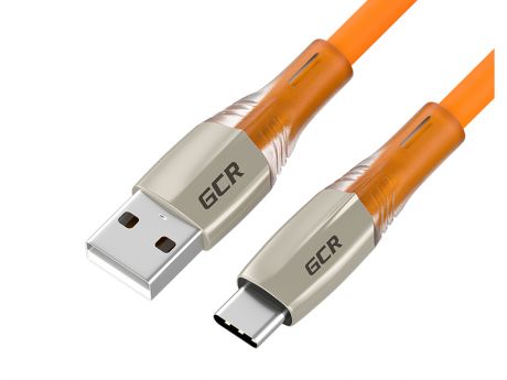 Аксессуар GCR USB - Type-C LED 50cm Orange GCR-52520