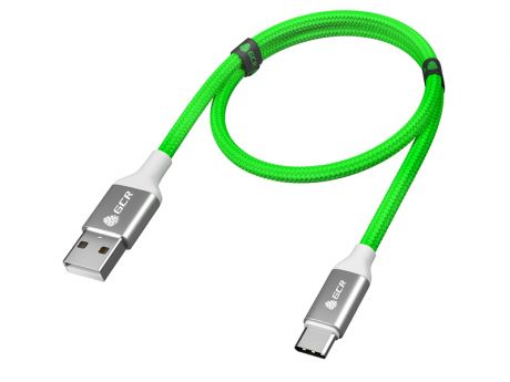 Аксессуар GCR USB - Type-C 1m Green Nylon GCR-52497