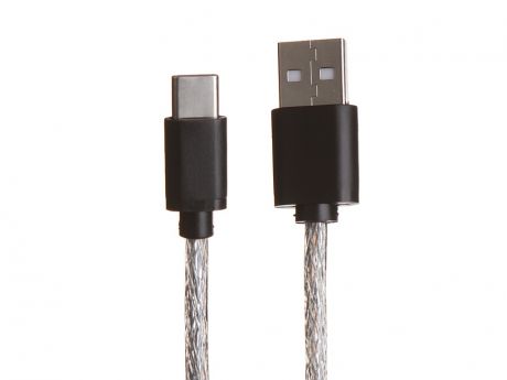 Аксессуар GCR USB - Type-C 1m Black-Transparent GCR-51934