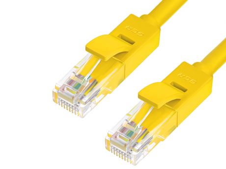 Сетевой кабель GCR UTP 24AWG cat.6 RJ45 T568B 0.5m Yellow GCR-LNC602-0.5m