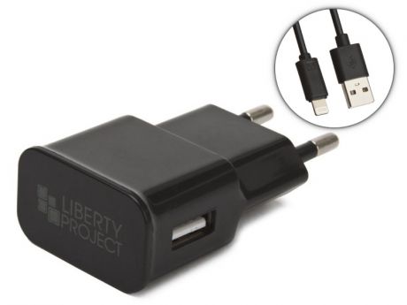 Зарядное устройство Liberty Project USB 2.1A + кабель Lightning Classic Plus Black 0L-00042417