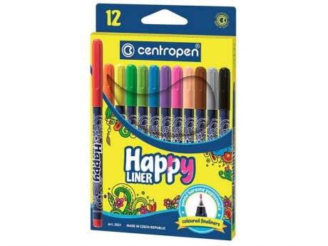 Набор капиллярных ручек Centropen Happy Liner 0.3mm 12 цветов 2 2521 1202