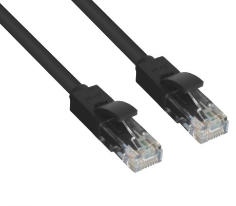 Сетевой кабель GCR UTP 24AWG cat.5e RJ45 T568B 1m Black GCR-LNC06-1.0m