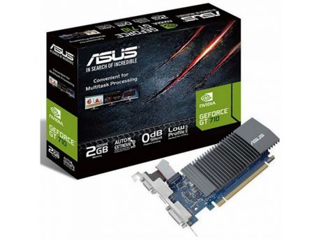 Видеокарта ASUS GeForce GT 710 954Mhz PCI-E 2.0 2048Mb 5012Mhz 64 bit DVI VGA HDMI HDCP GT710-SL-2GD5-DI