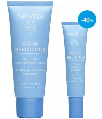 Apivita Набор Aqua Beelicious: Легкий крем-гель 40 мл + Крем для глаз 15 мл (Apivita, Aqua Beelicious)