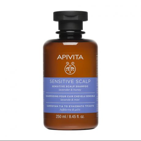 Apivita Шампунь для чувствительной кожи головы с лавандой и медом, 250 мл (Apivita, Уход для волос)