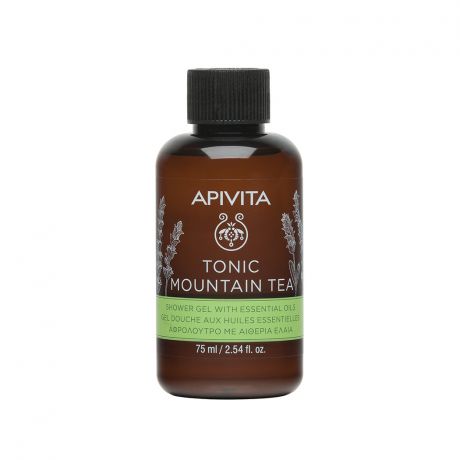 Apivita Миниатюра Гель для душа Горный чай с эфирными маслами, 75 мл (Apivita, Уход для тела)