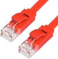 Патч-корд GCR UTP категории 6, RJ45, плоский, 1 м Red (GCR-LNC624-1.0m)