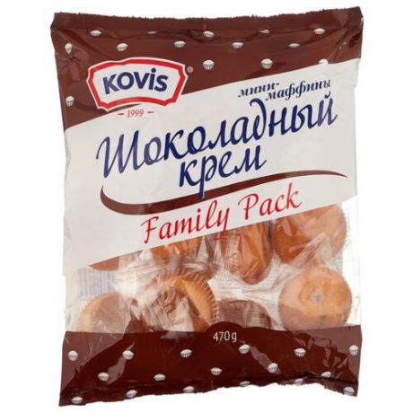 Мини-маффин KOVIS с начинкой шоколадный крем (16 шт.)