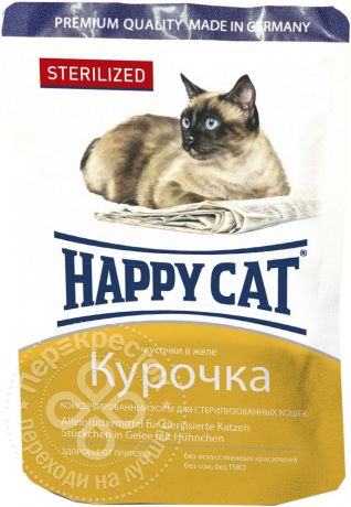 Корм для кошек Happy Cat Курочка 100г (упаковка 22 шт.)