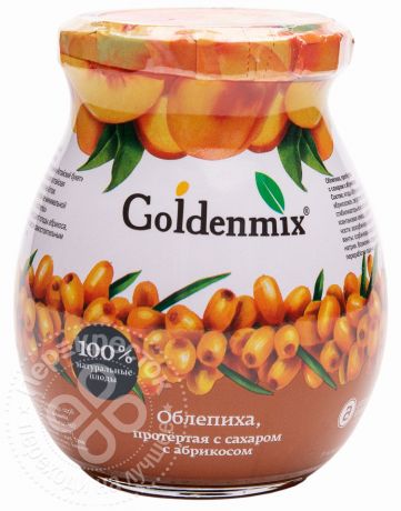 Облепиха Goldenmix протертая с сахаром с абрикосом 270г